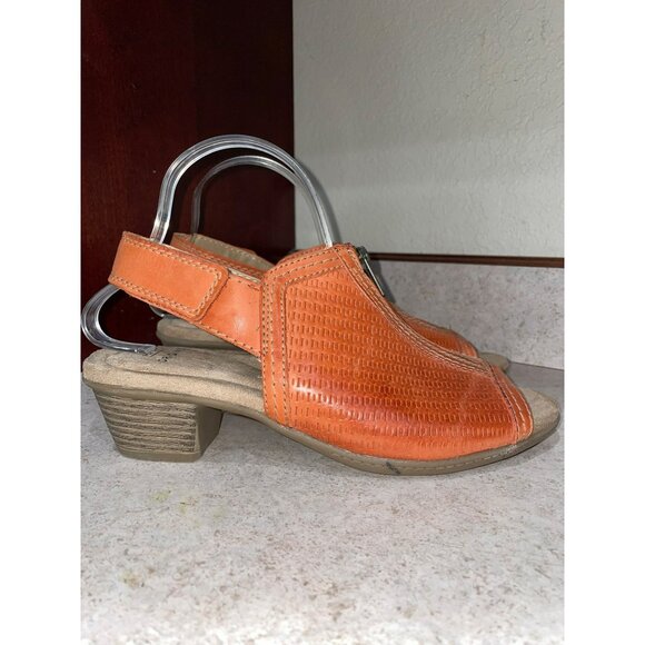 Earth Origins Ginger Maureen Spice Orange Womens Peep Toe Sandals With Zipper Cl - Picture 7 of 9